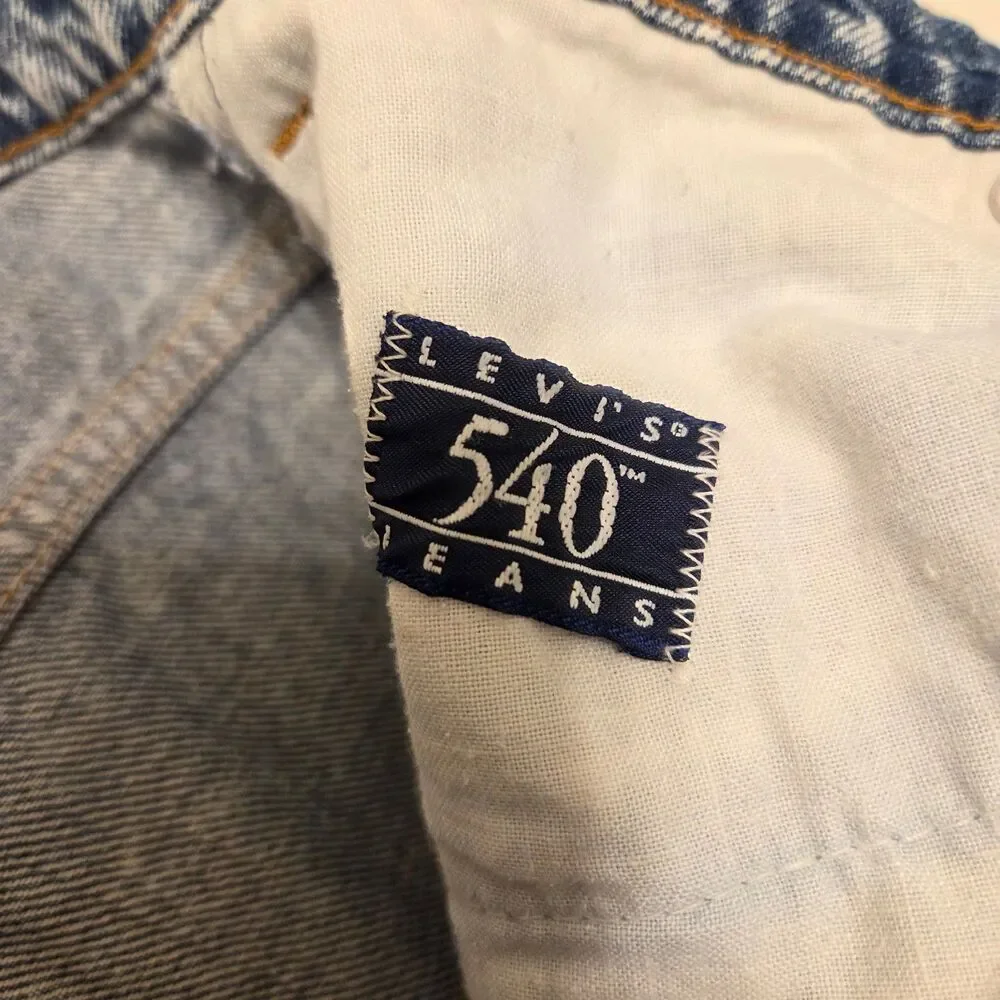 Vintage 80s Retro Levis 540 Acid Wash Jeans Blue USA 34x30 (38x32 Tag)